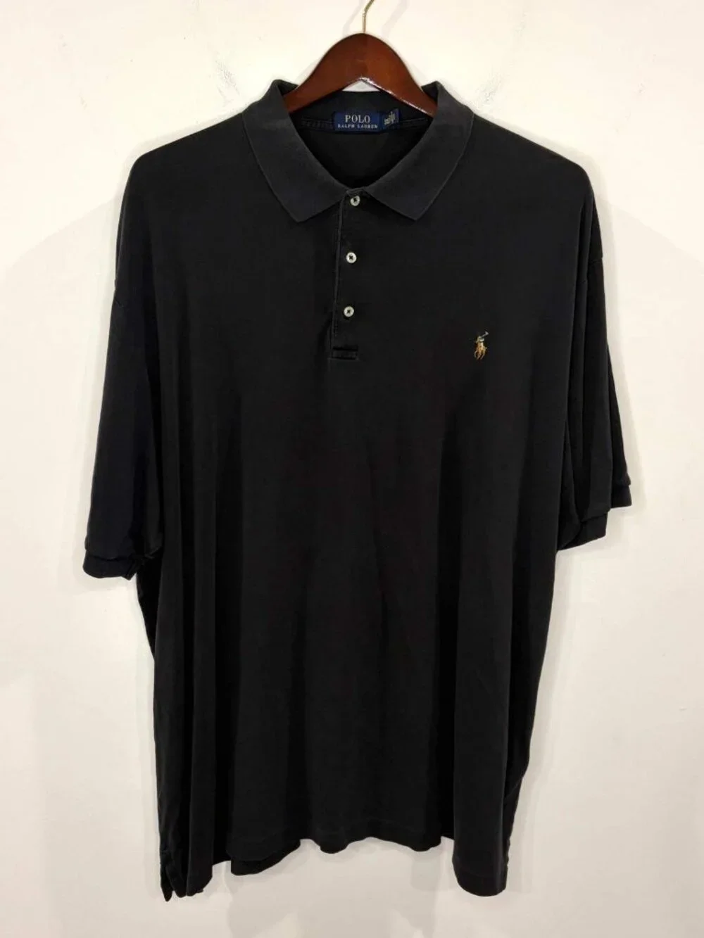 Polo Ralph Lauren Soft Cotton Polo Shirt Mens 3XLT Short Sleeve Black Flesh Pony